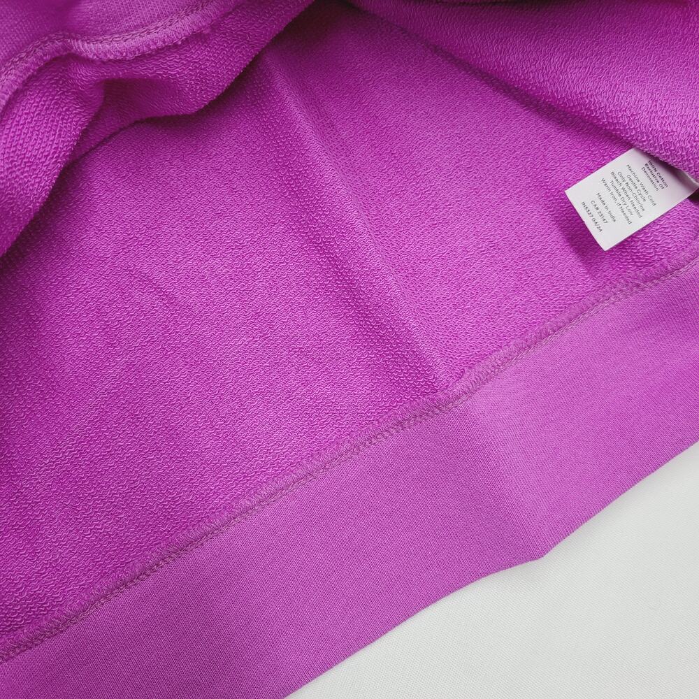 Talbots Embroidered Crewneck Sweatshirt NWT Purple Puff Sleeve Crew Neck Medium - Picture 7 of 13